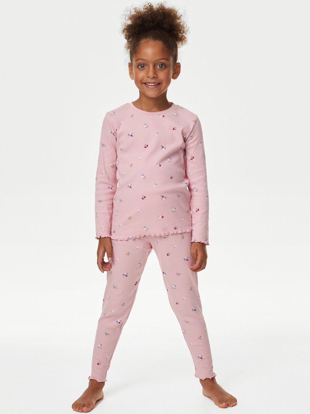 

Marks & Spencer Girls Conversational Printed T-Shirt With Lounge Pants, Pink