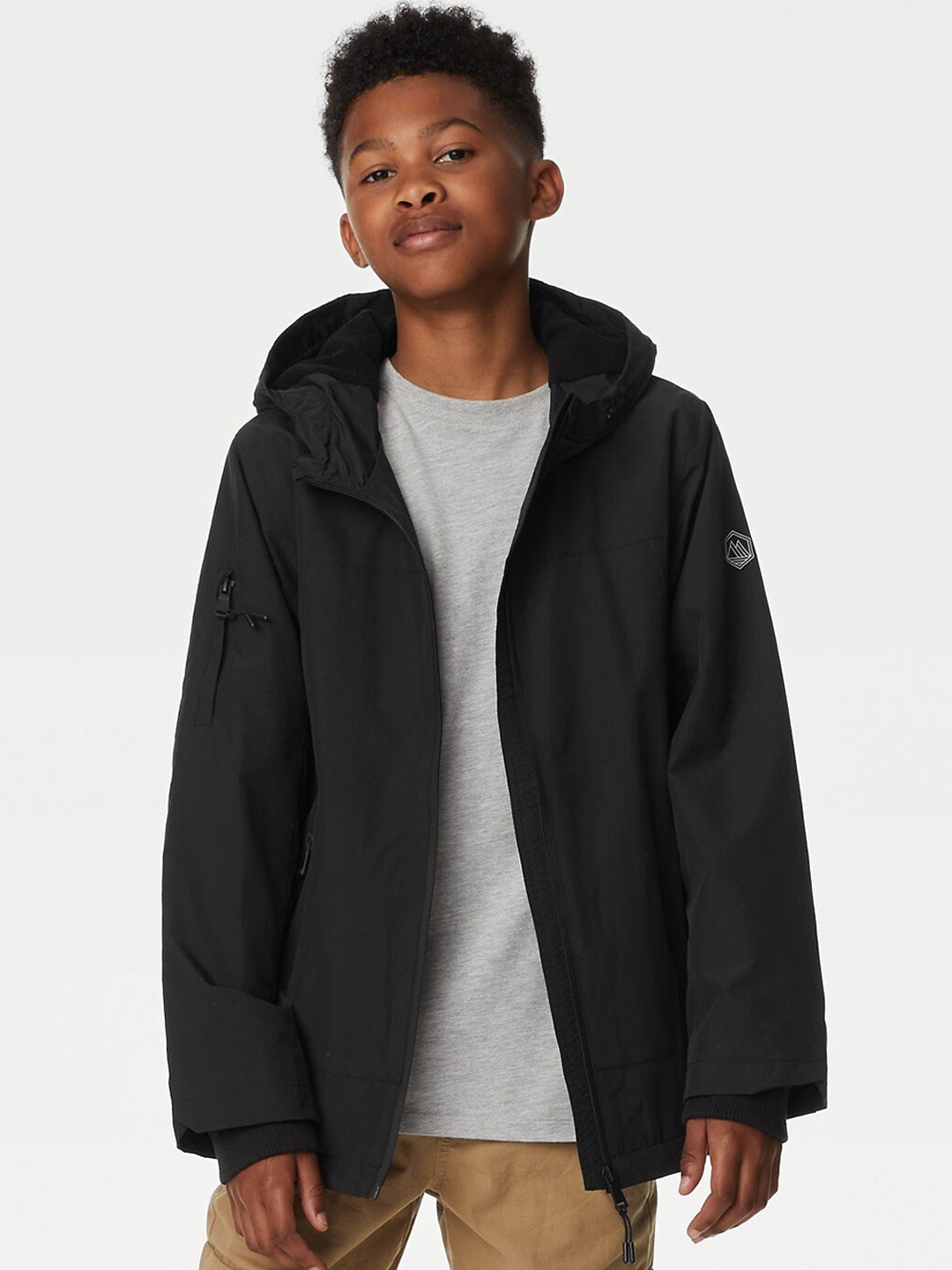 

Marks & Spencer Boys Hooded Tailored Jacket, Black