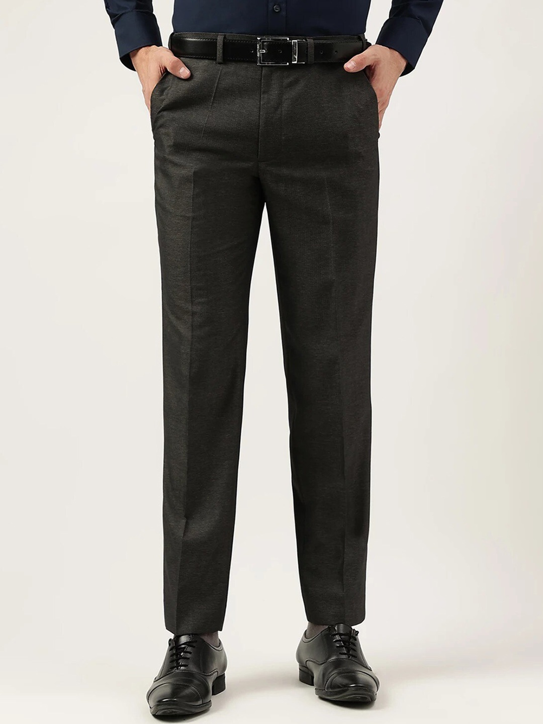 

Marks & Spencer Men Mid-Rise Formal Trousers, Black