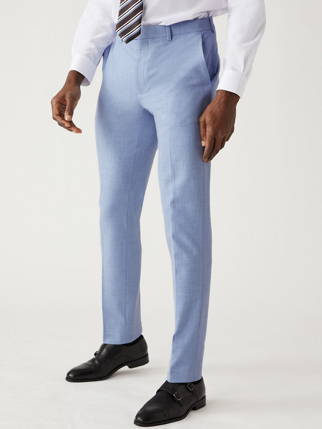 

Marks & Spencer Men Slim Fit Trousers, Blue