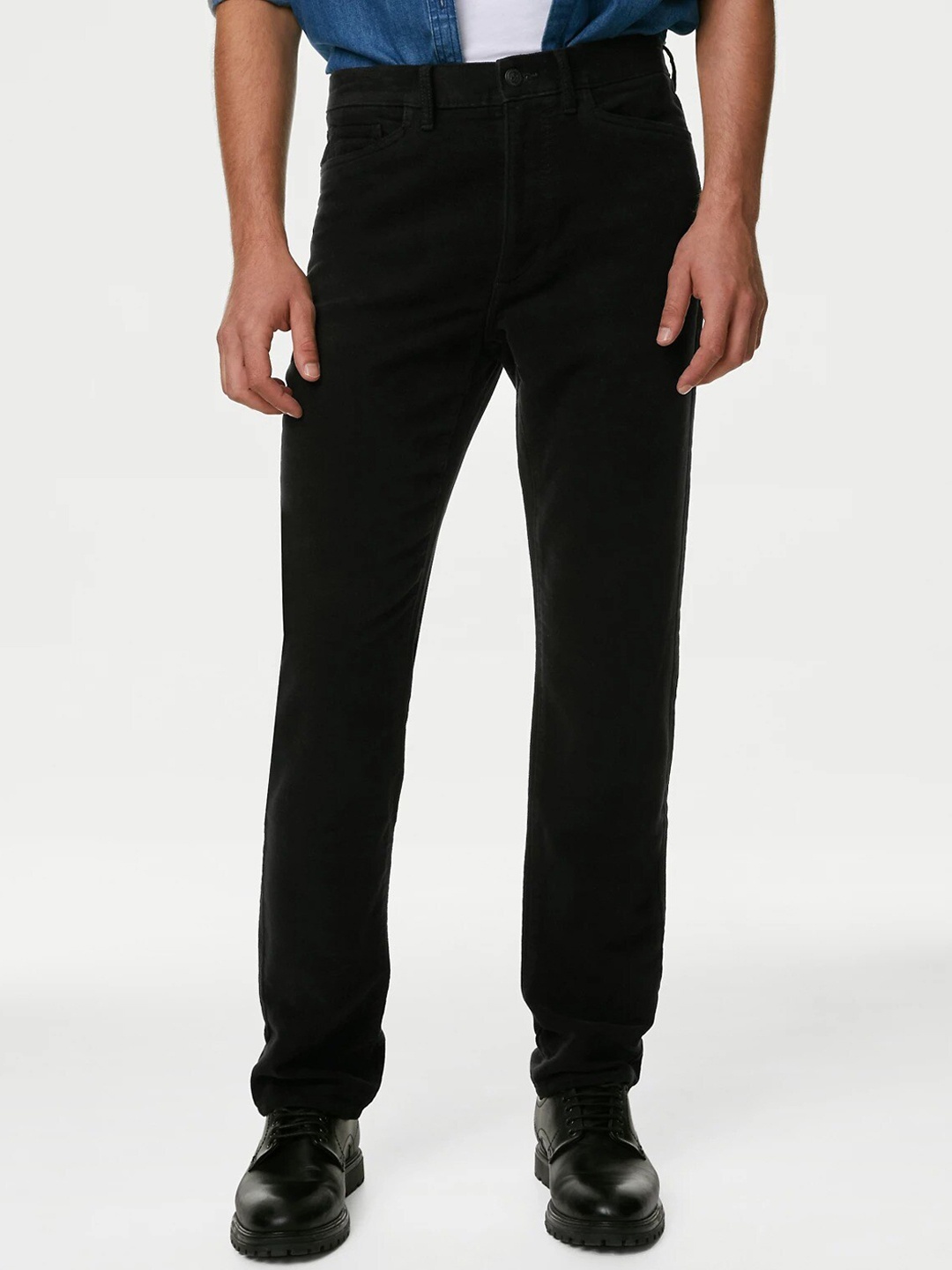 

Marks & Spencer Men Mid-Rise Dark Shade Pure Cotton Jeans, Black