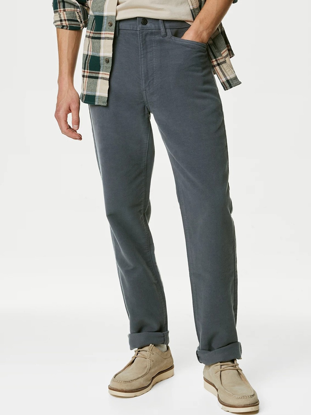 

Marks & Spencer Men Mid-Rise Regular Fit Pure Cotton Jeans, Blue