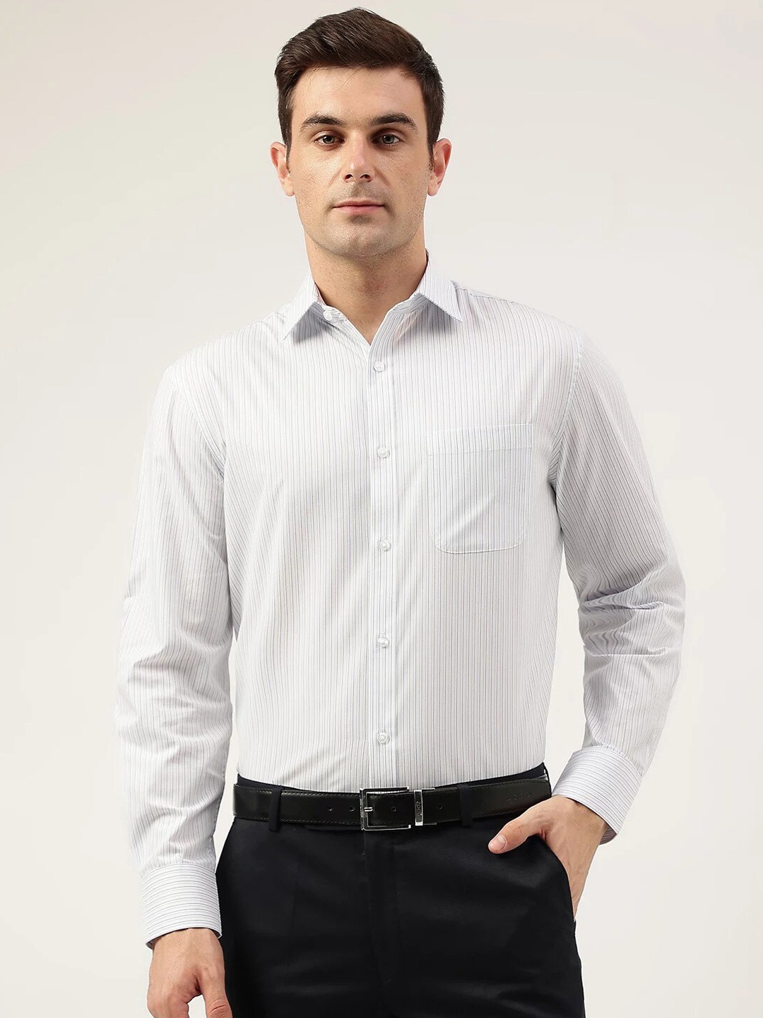 

Marks & Spencer Vertical Striped Formal Shirt, White