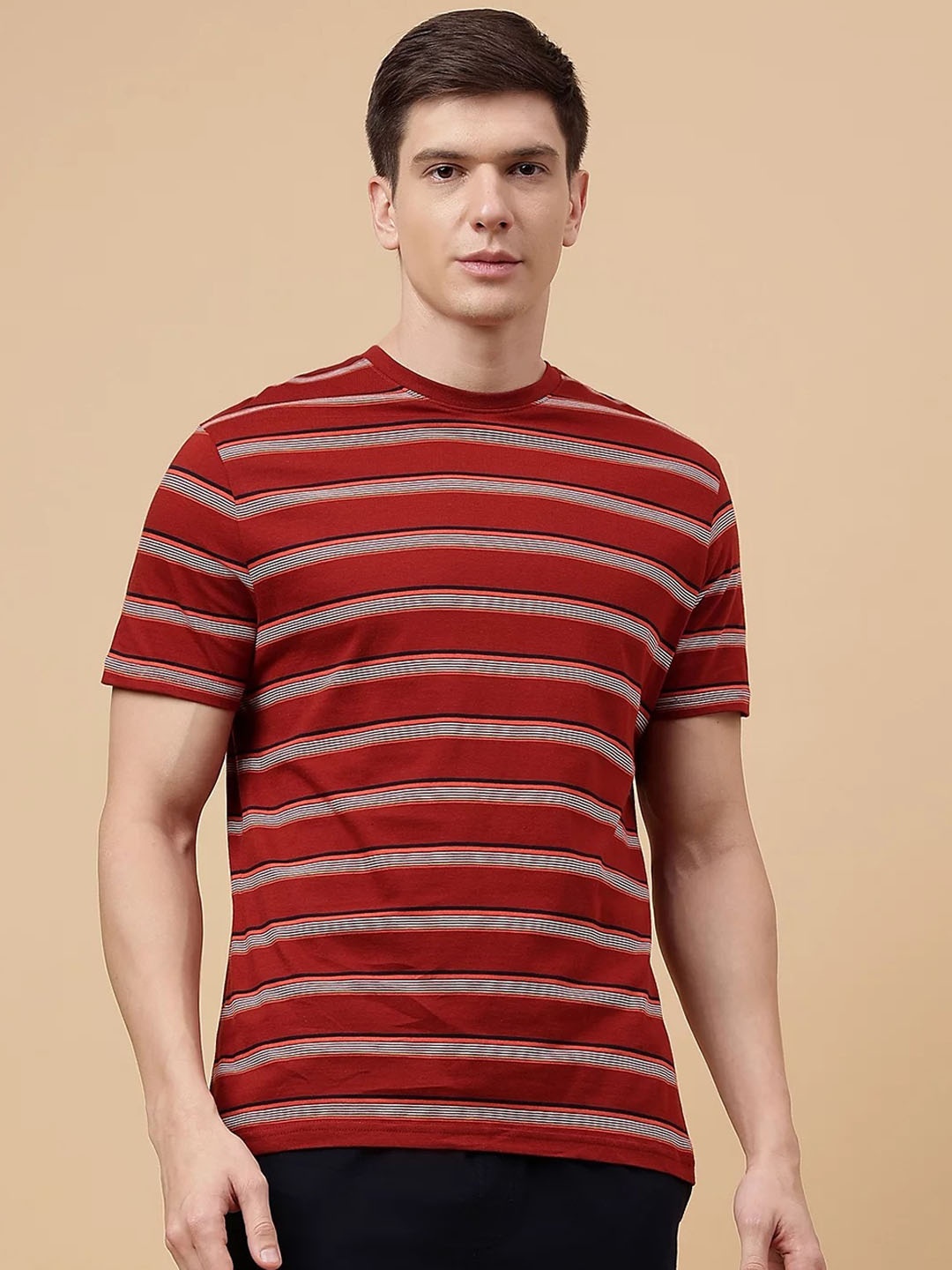 

Marks & Spencer Striped Pure Cotton T-Shirt With Shorts, Red