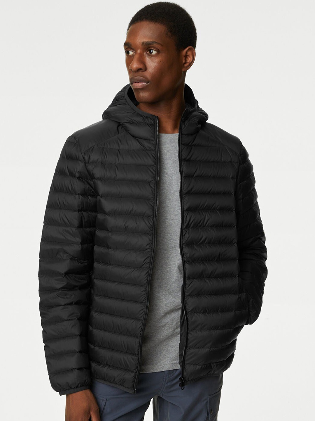 

Marks & Spencer Lightweight Longline Puffer Jacket, Black