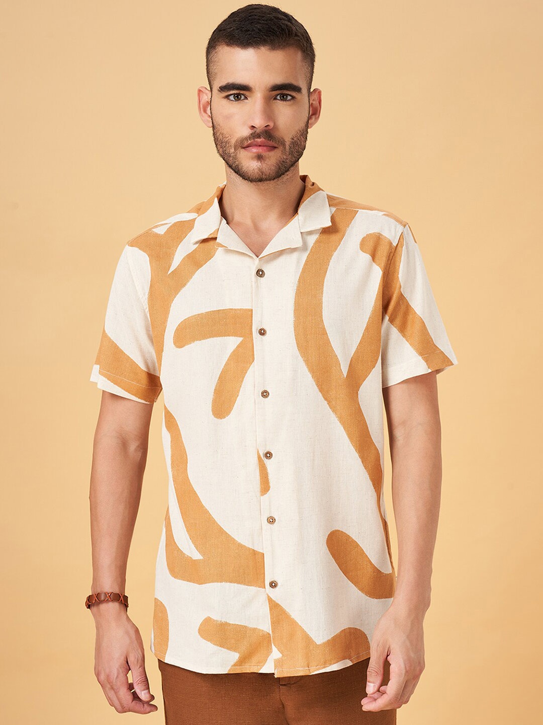 

7 Alt by Pantaloons Abstract Printed Regular Fit Casual Shirt, Off white