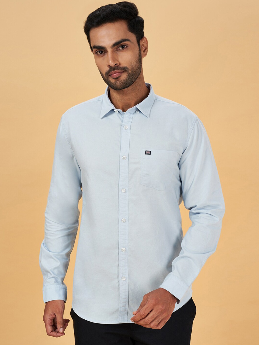 

BYFORD by Pantaloons Men Blue Slim Fit Opaque Casual Shirt