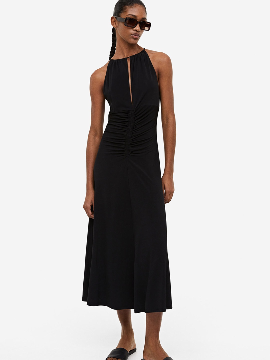 

H&M Women Draped Jersey Dress, Black