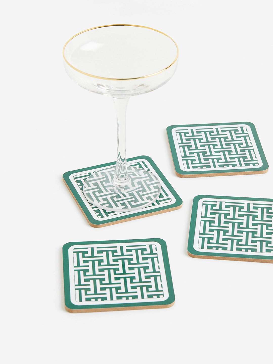 

H&M Green 4-Pack Graphic-Print Coasters