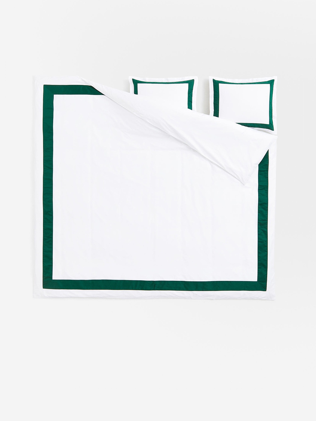 

H&M Green & White Cotton Sateen Double Duvet Cover Set