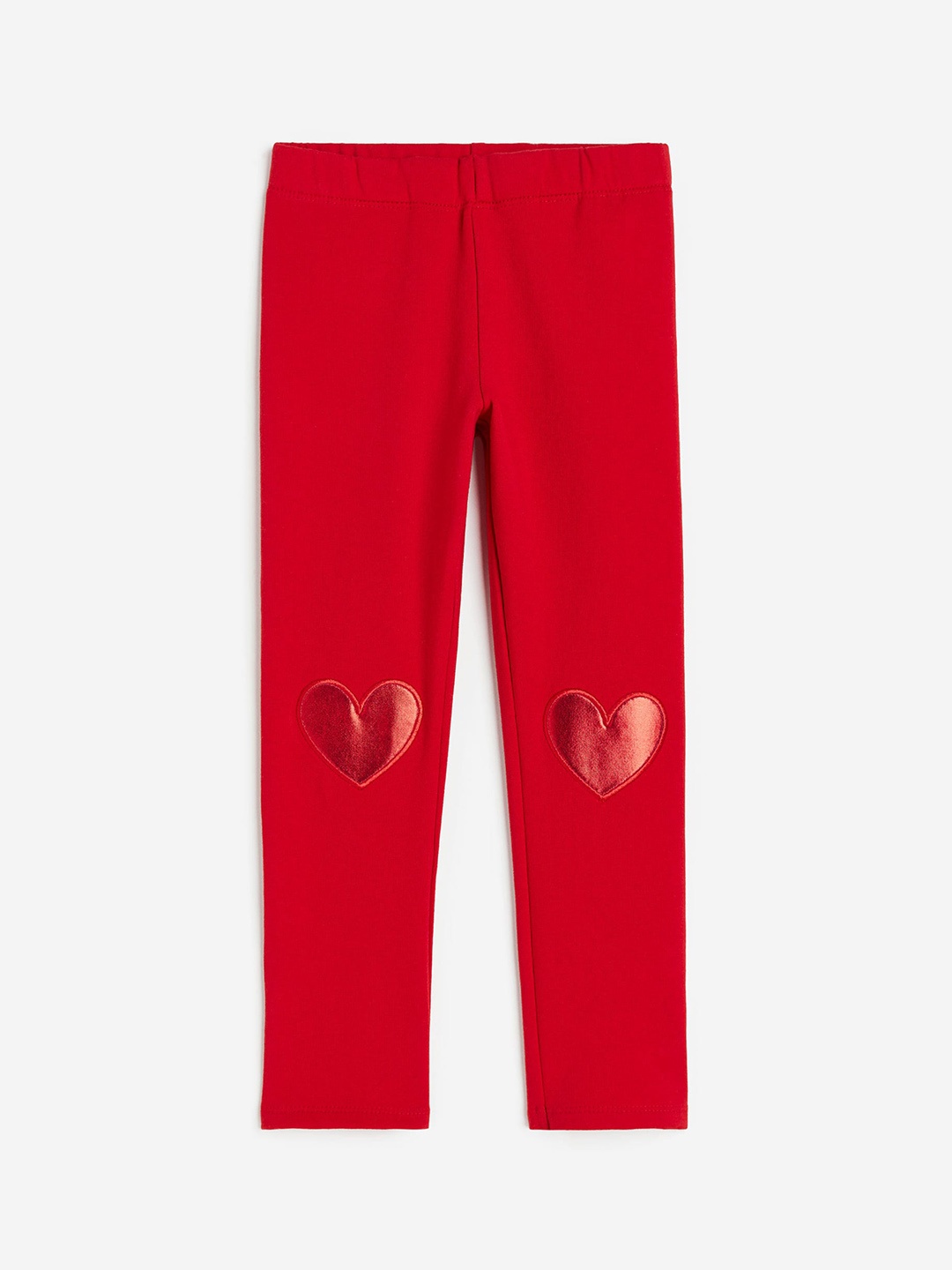

H&M Girls Brushed-Inside Leggings, Red