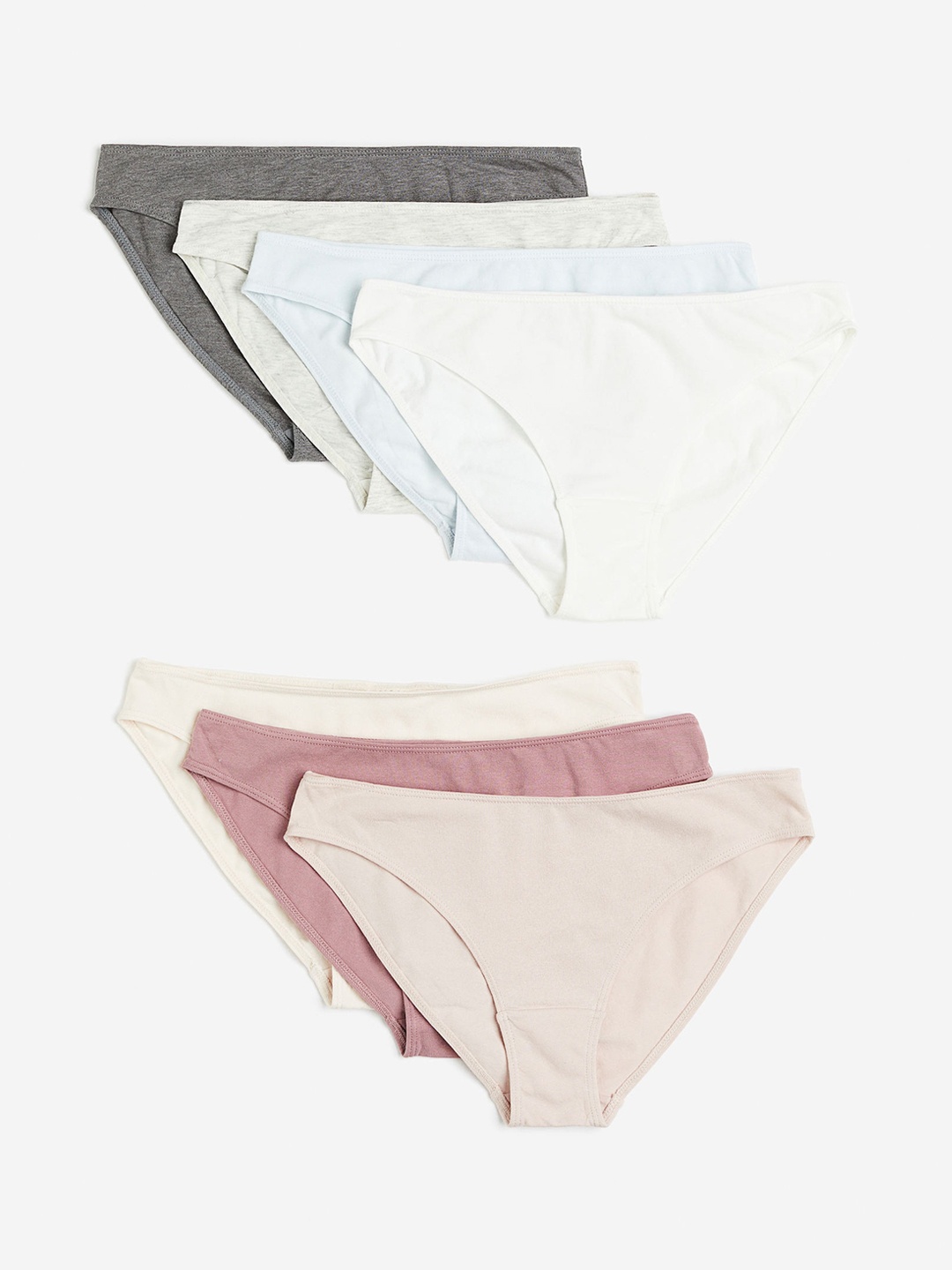 

H&M Women 7-Pack Cotton Bikini Briefs, Pink