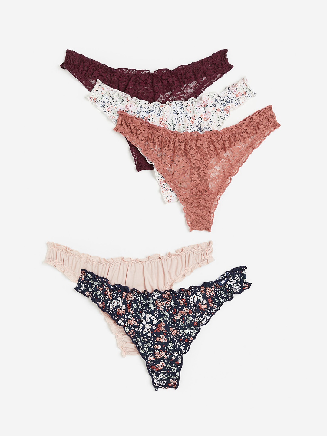 

H&M Women 5-Pack Thong Briefs, Red