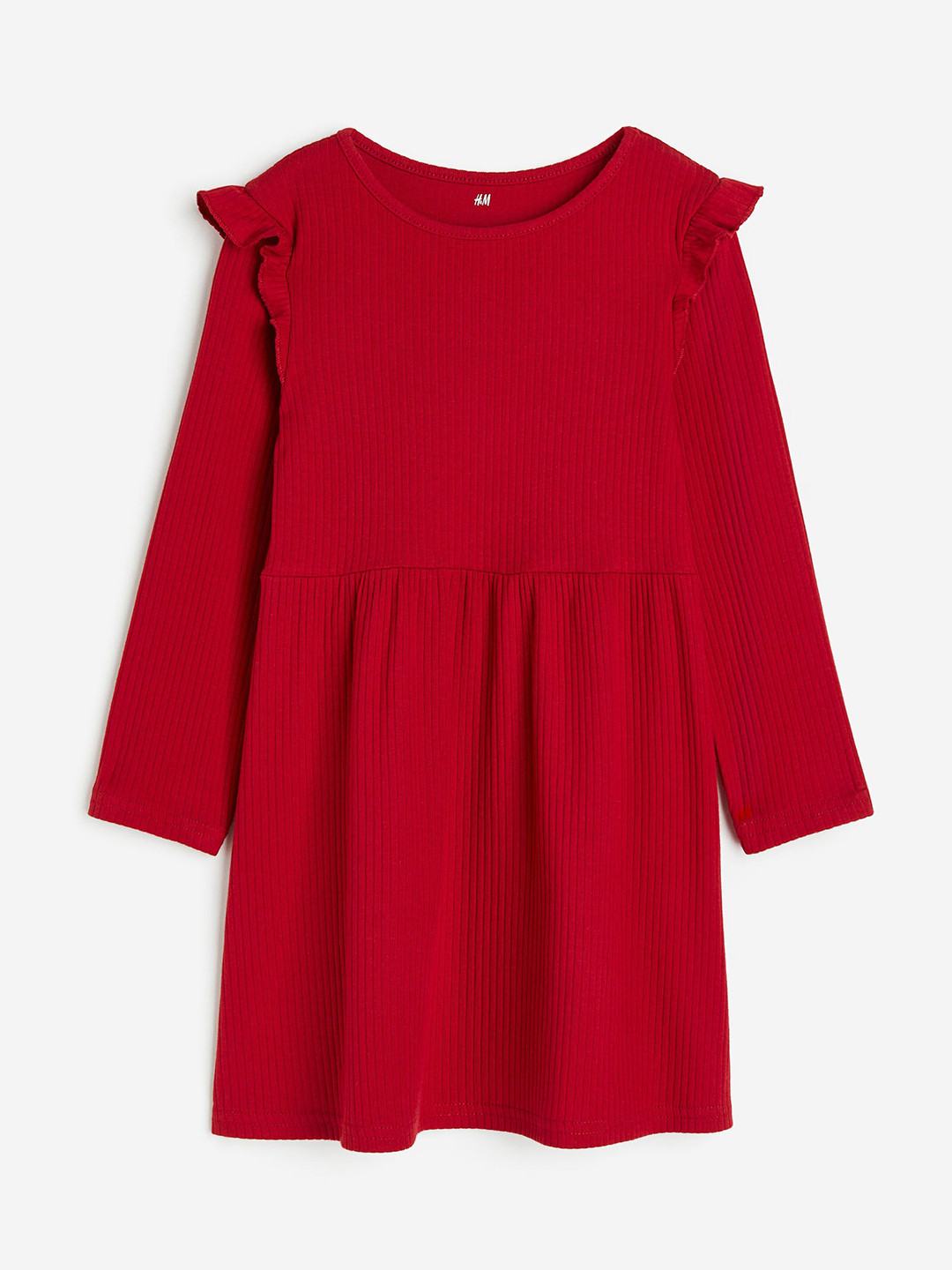 

H&M Girls Ribbed Jersey Dresses, Red