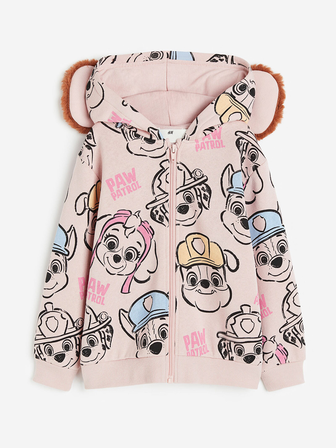

H&M Infant Girls Printed Zip-Through Hoodie, Pink