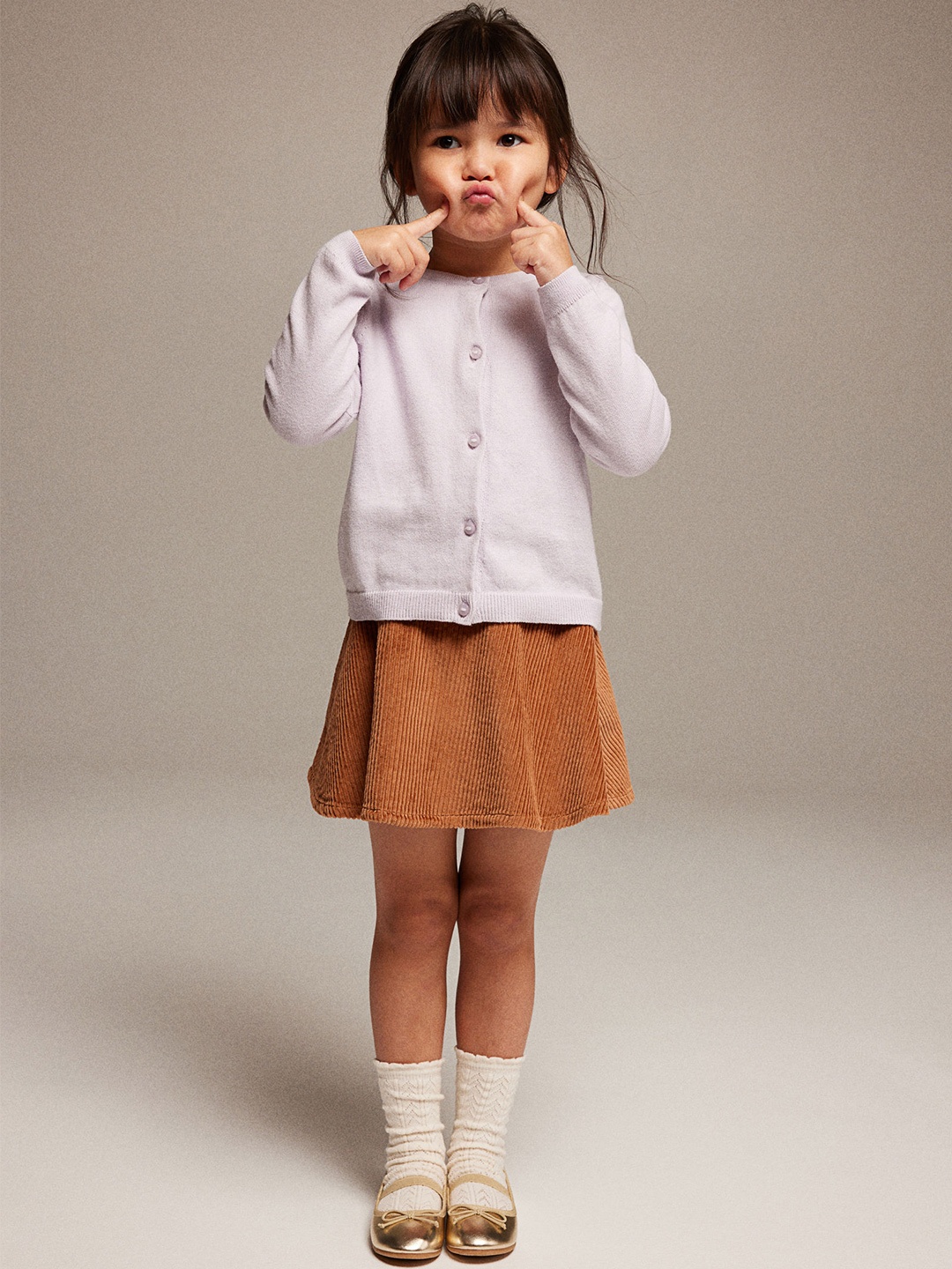 

H&M Girls Fine-Knit Cotton Cardigan, Purple