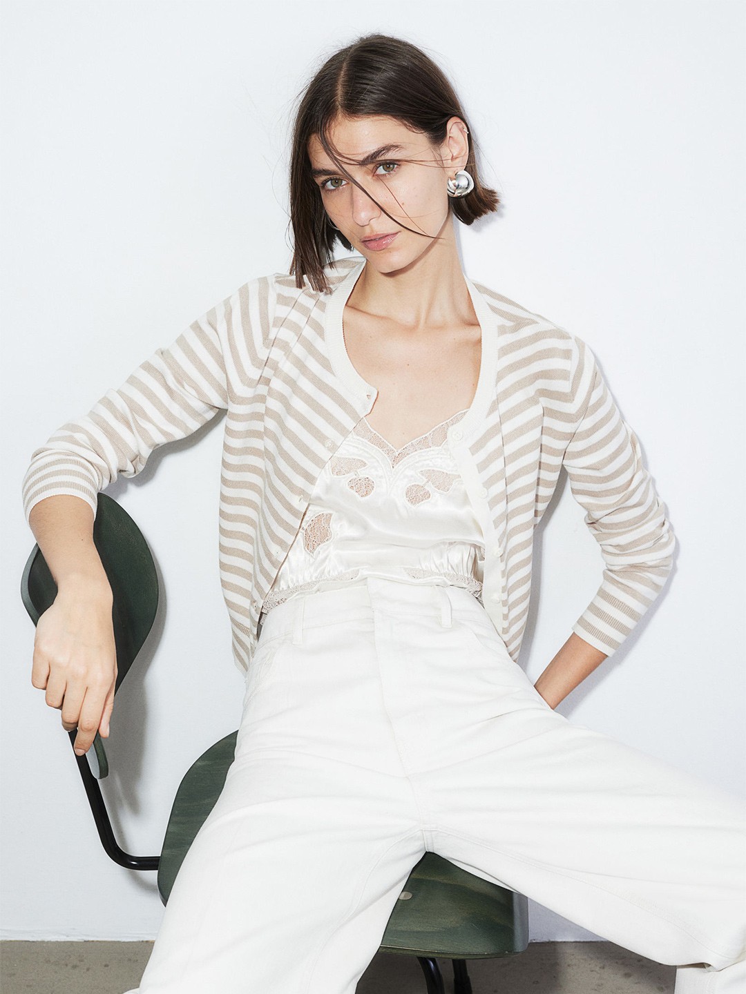 

H&M Women Fine-Knit Cardigan, White