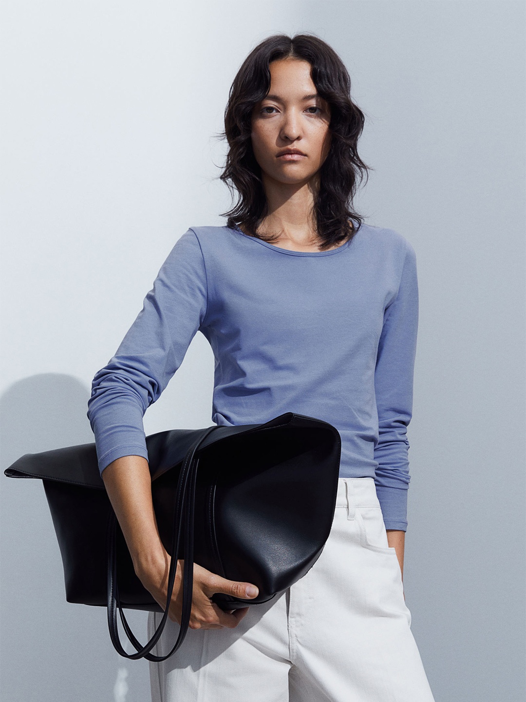 

H&M Women Long-Sleeved Jersey Tops, Blue