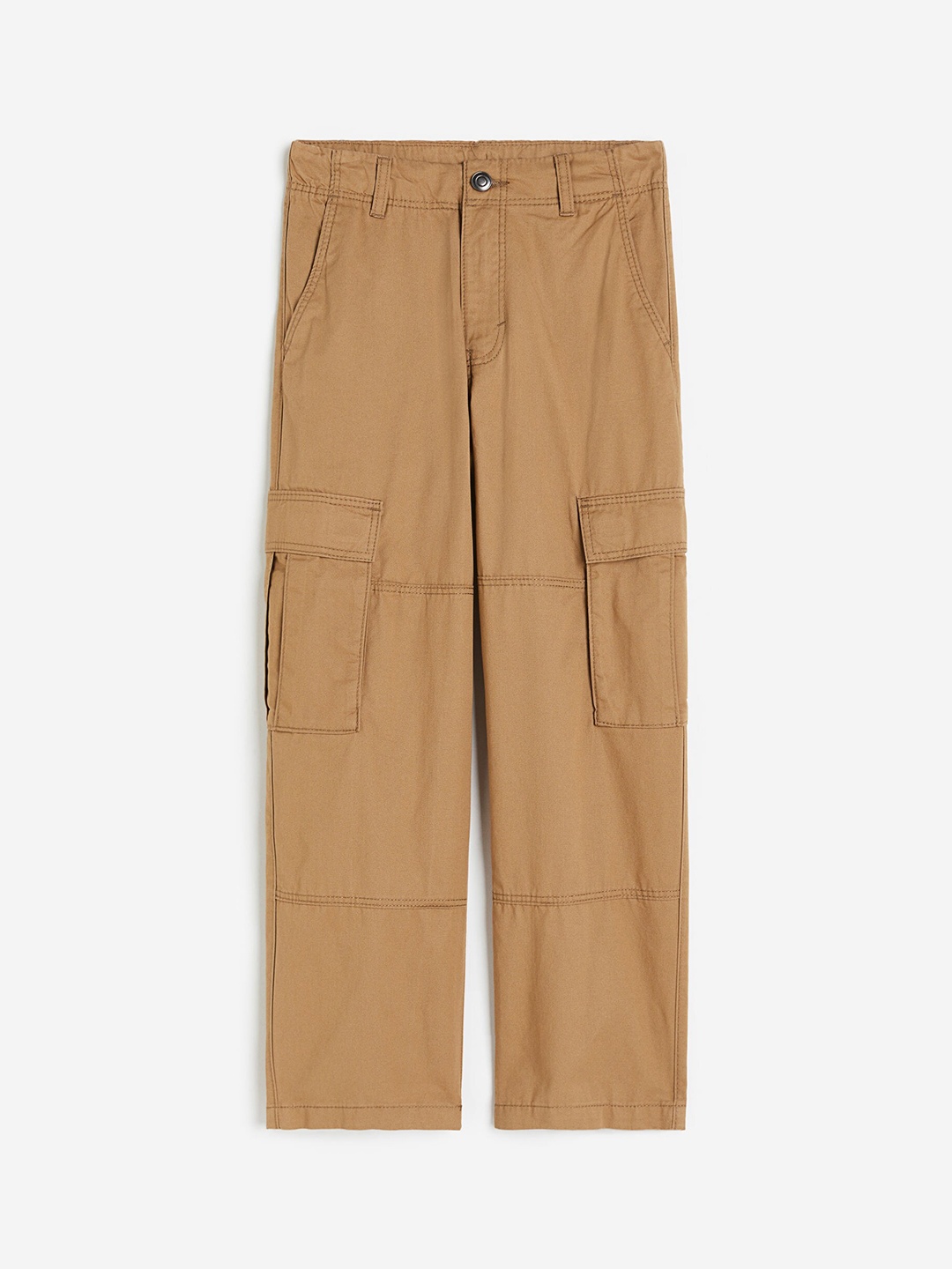 

H&M Boys Cotton Cargo Trousers, Beige