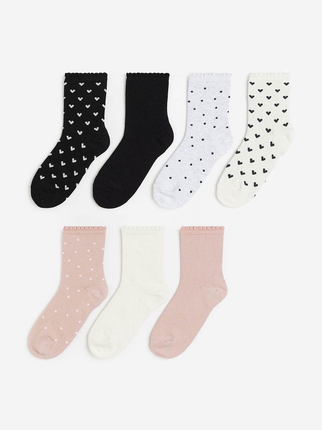 

H&M Infant Girls Pack Of 7 Ankle-Length Socks, Black