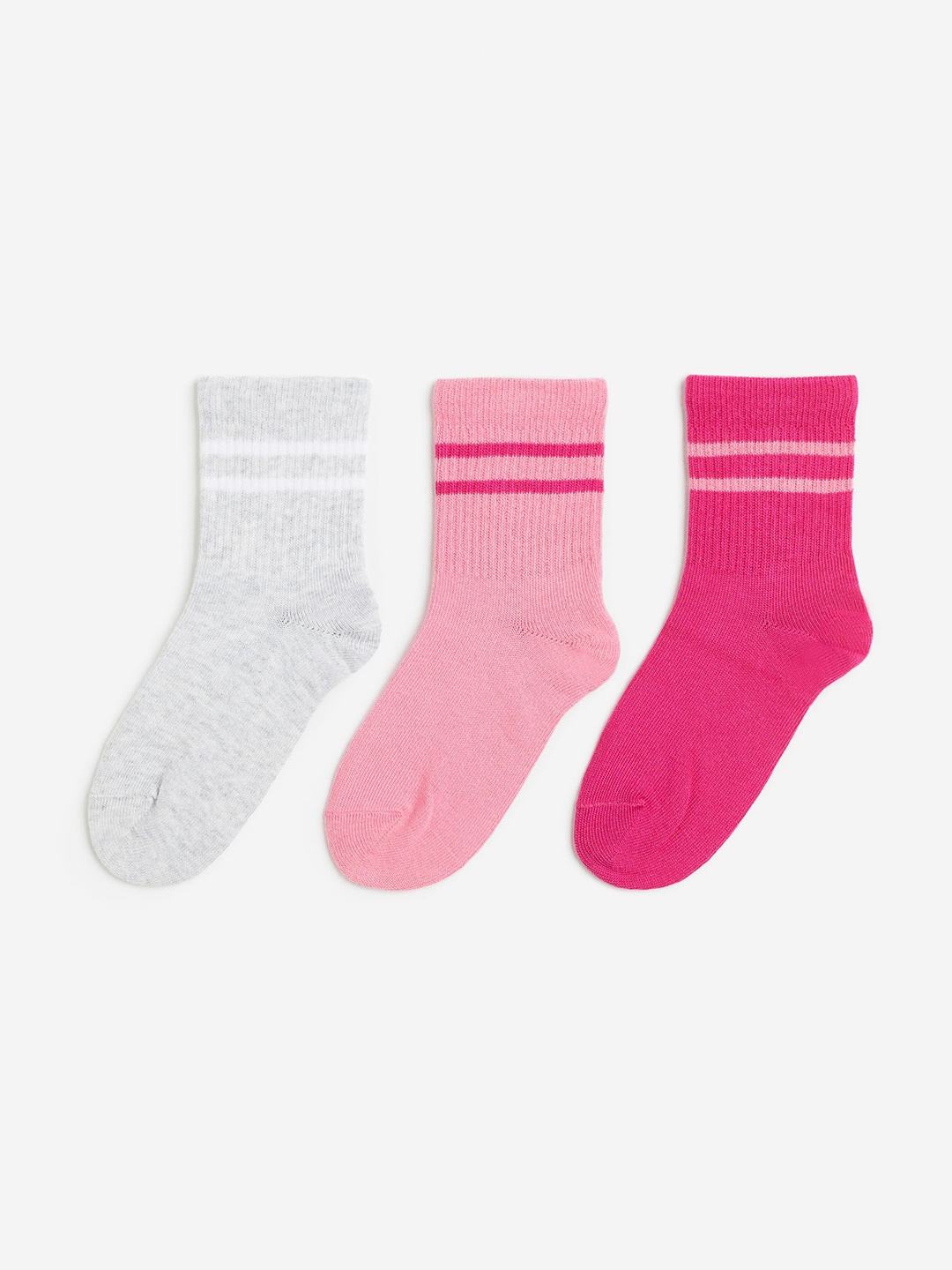 

H&M Infant Boys Pack Of 3 DryMove Sports Above Ankle-Length Socks, Pink