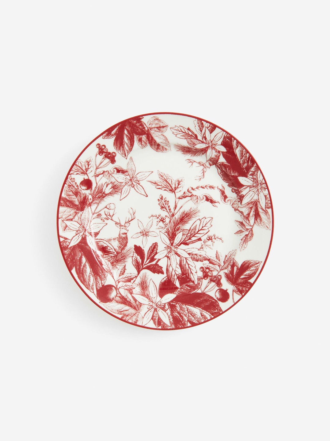 

H&M Red Printed Porcelain Mid Plate