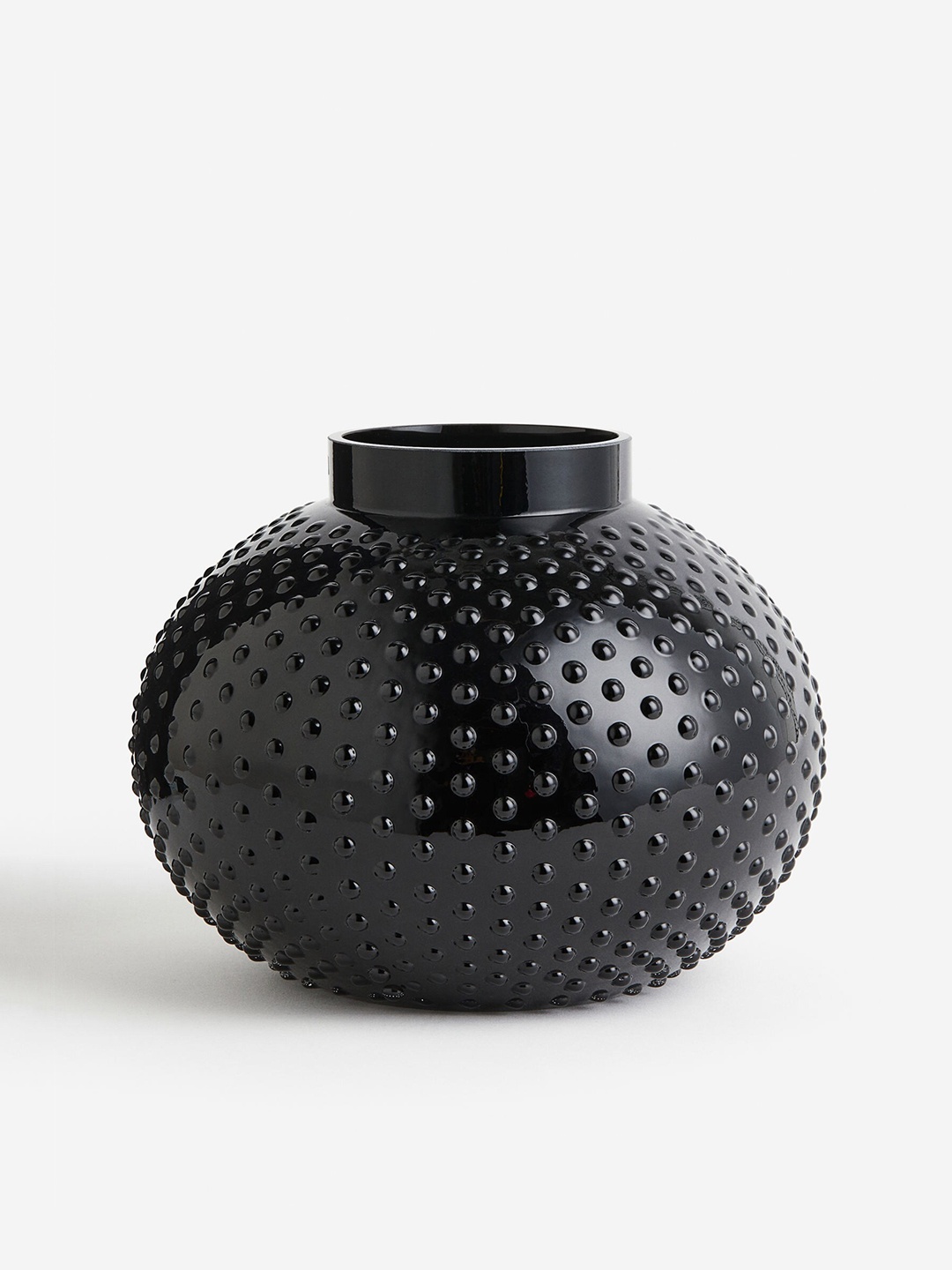 

H&M Black Textured Glass Vase