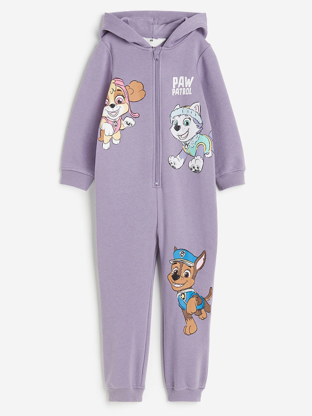 

H&M Girls Printed Sweatshirt All-In-One Suit, Purple