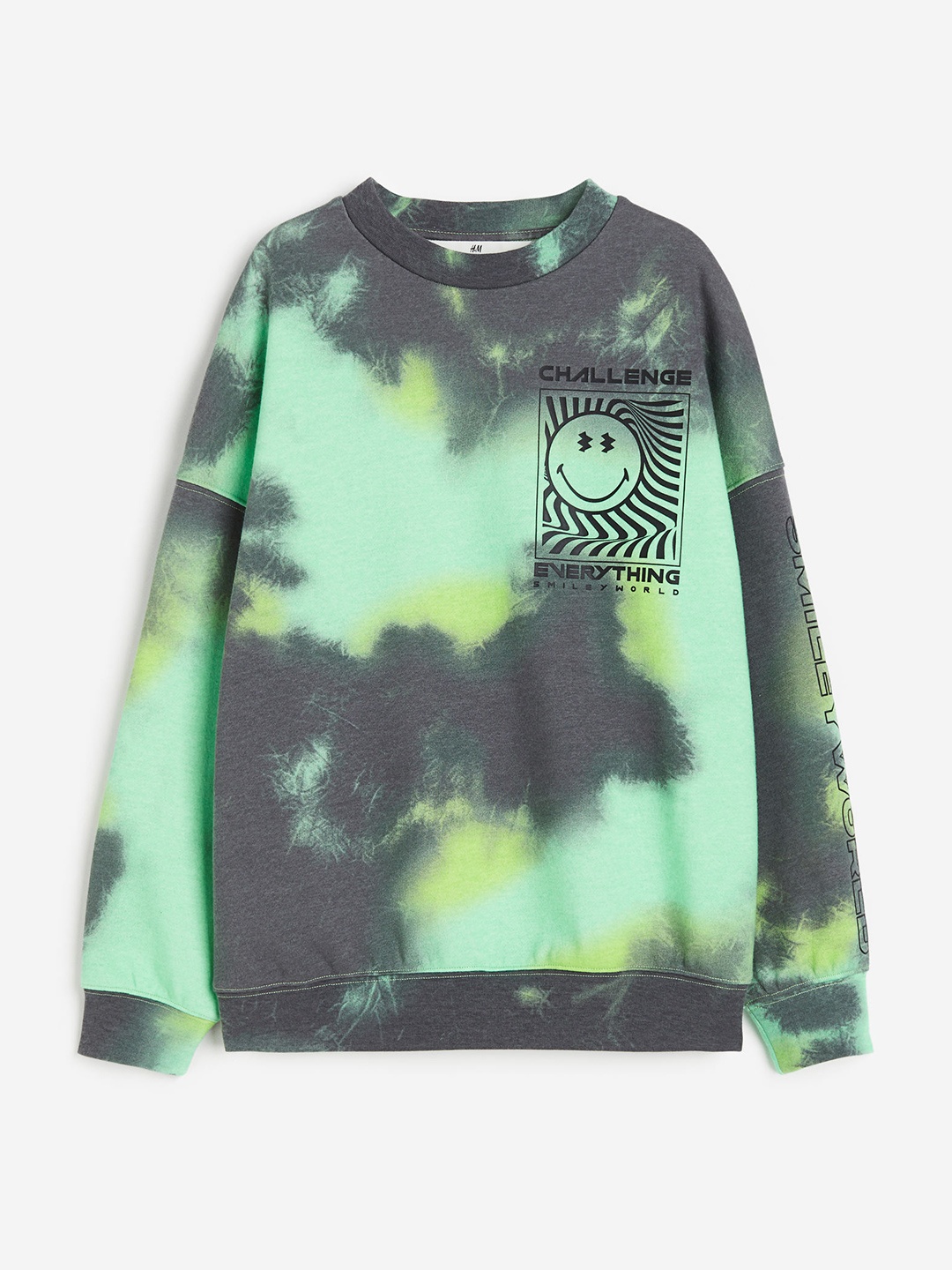 

H&M Boys Loose-Fit Tie-Dyed Sweatshirt, Green