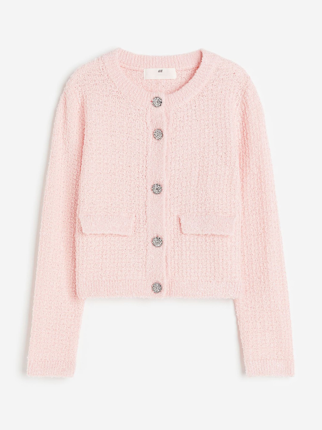 

H&M Girls Textured-Knit Cardigan, Pink