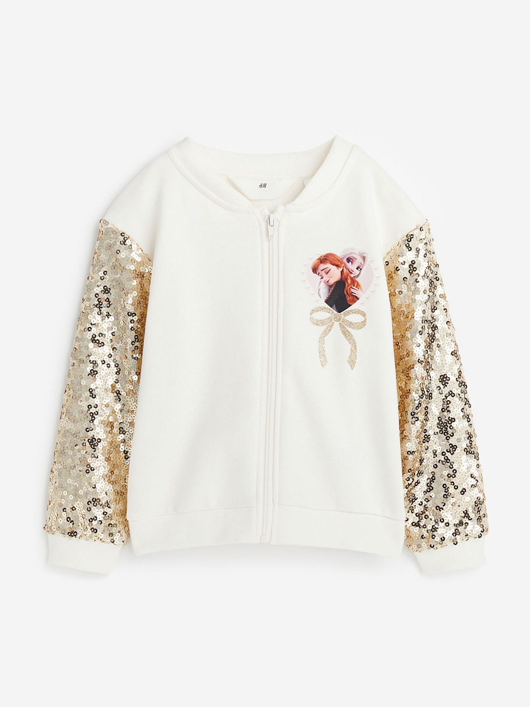 

H&M Printed Sequinned Sweatshirt, White