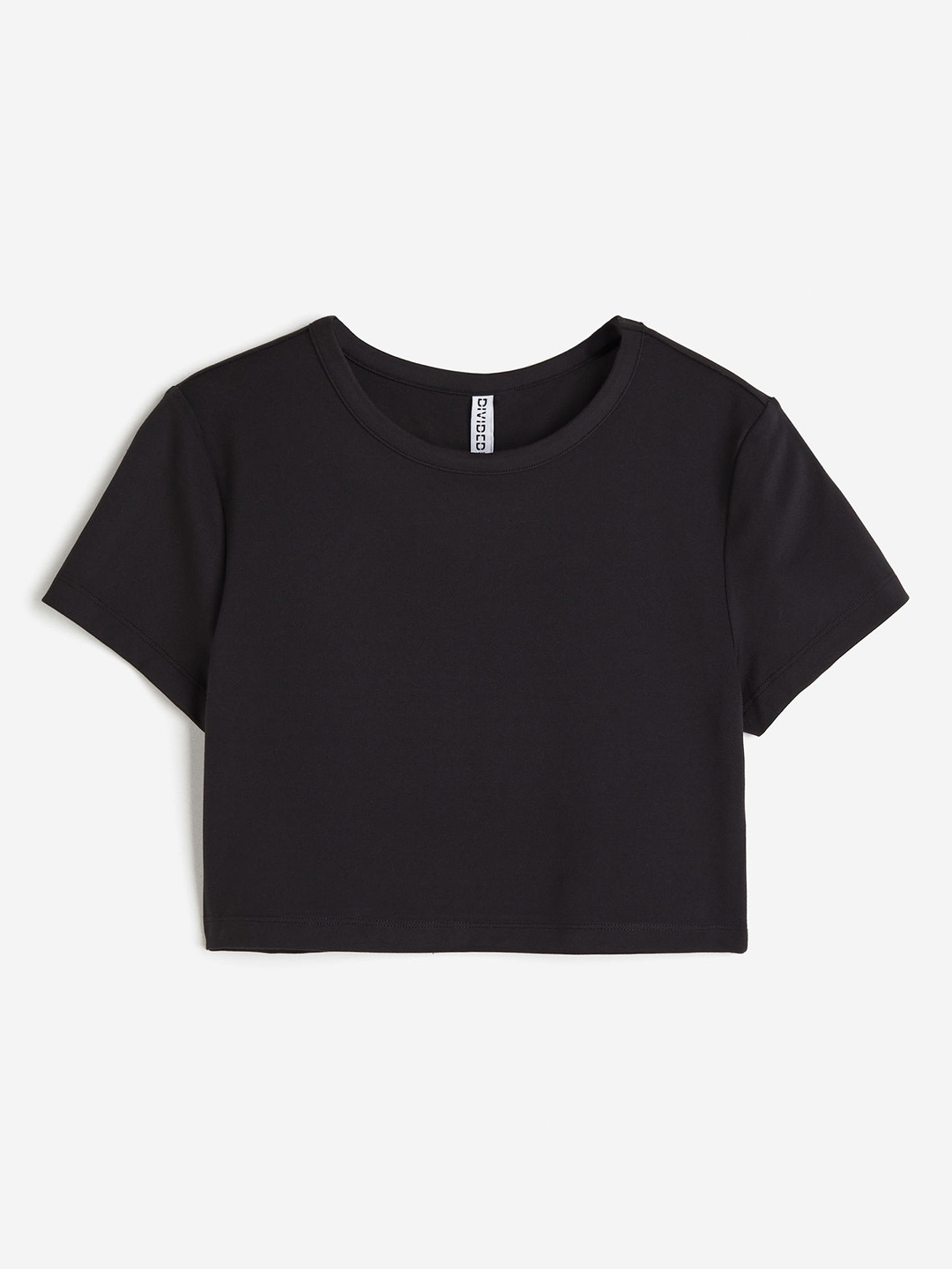 

H&M Women Cropped Jersey Top, Black