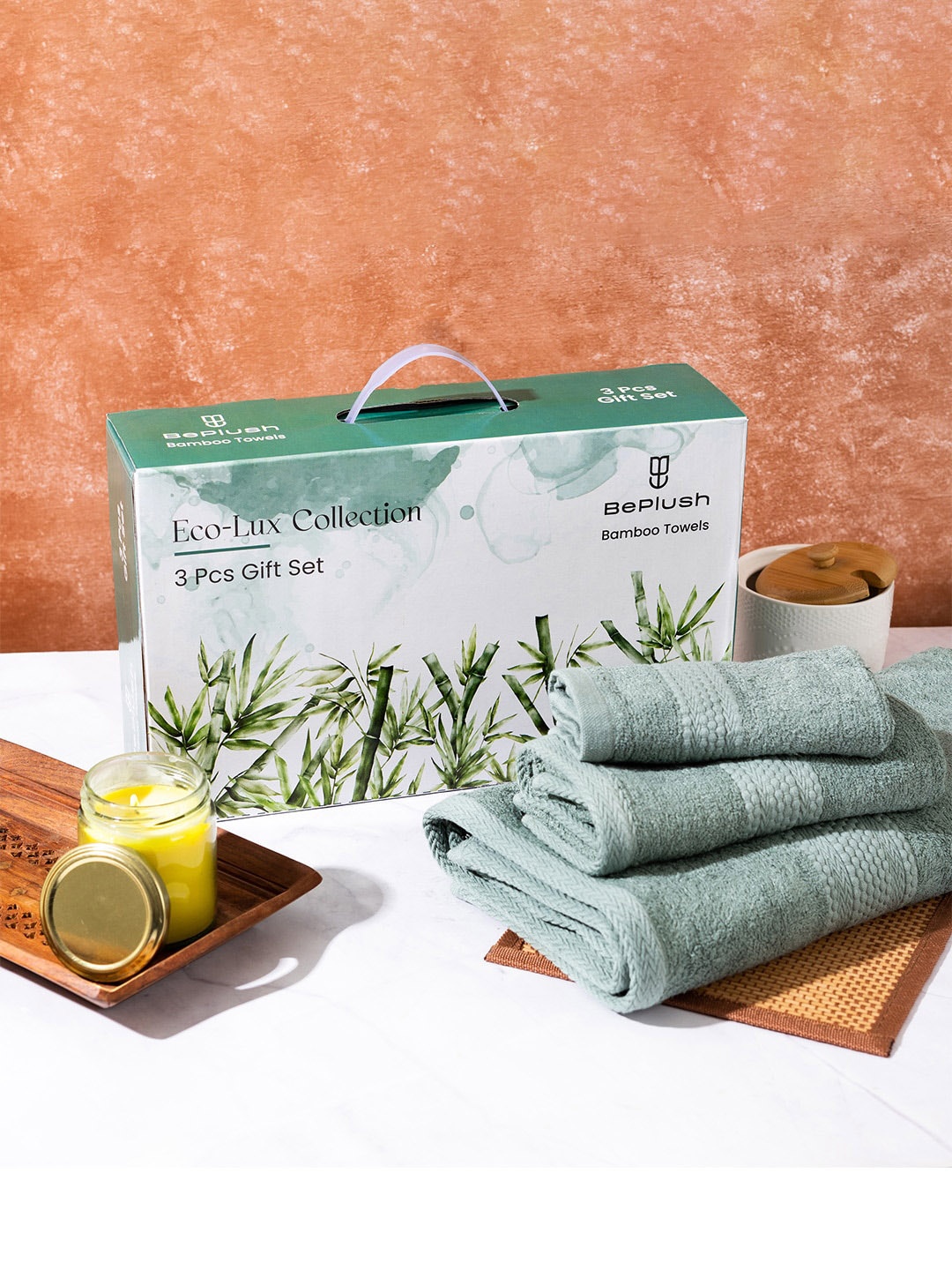 

BePlush Green 3 Pieces 450 GSM Skin-Friendly Towels Set