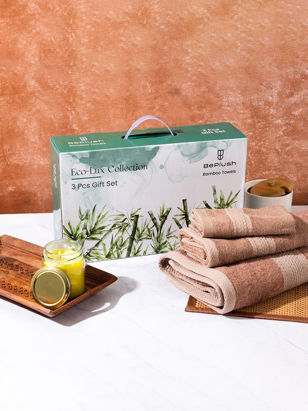 

BePlush Rust Colored 3 Pieces 450 GSM Skin-Friendly Towels Set