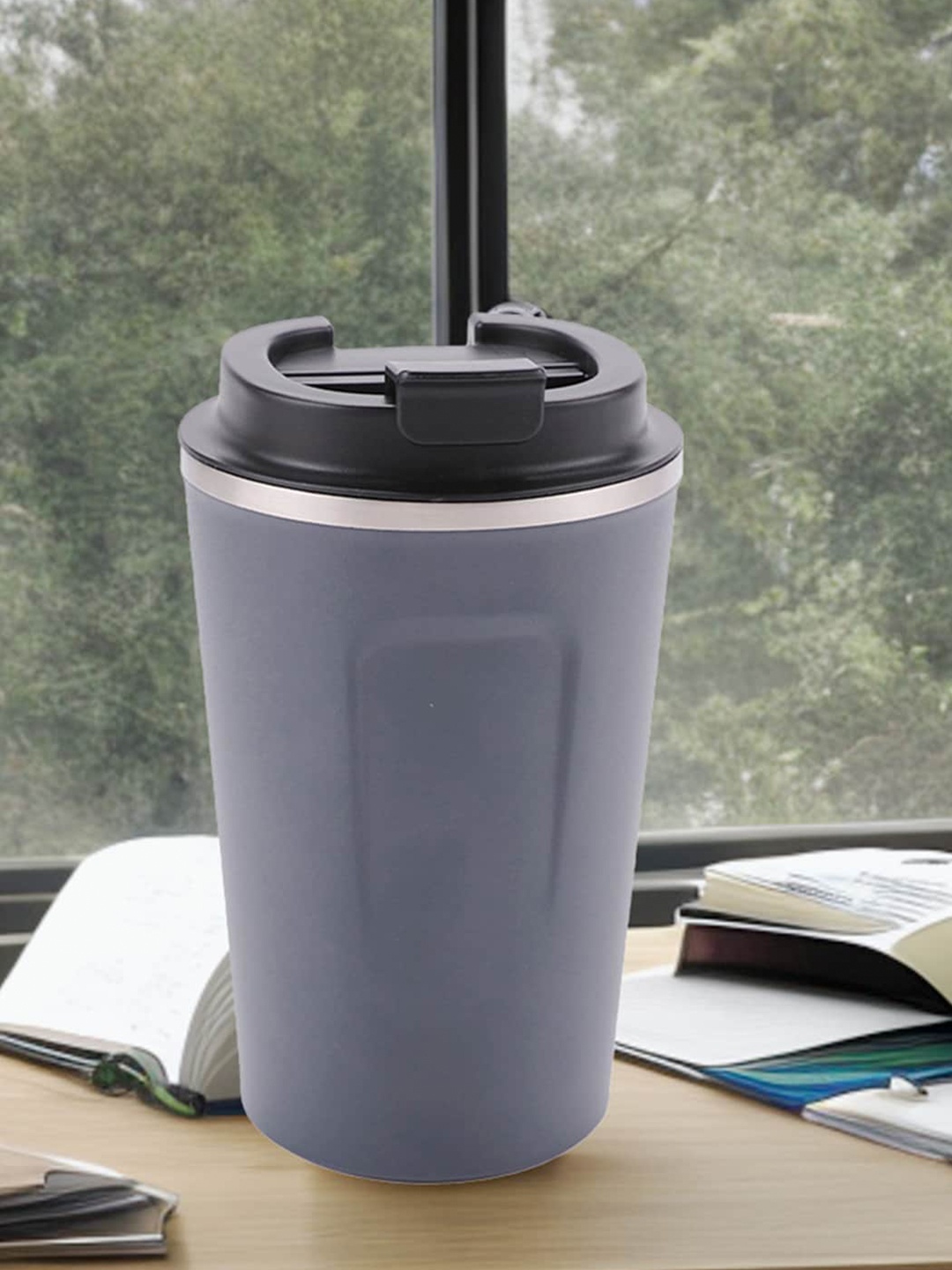 

Kuber Industries Blue Stainless Steel Insulated Coffee Cup With Sipper Mouth 380 ML