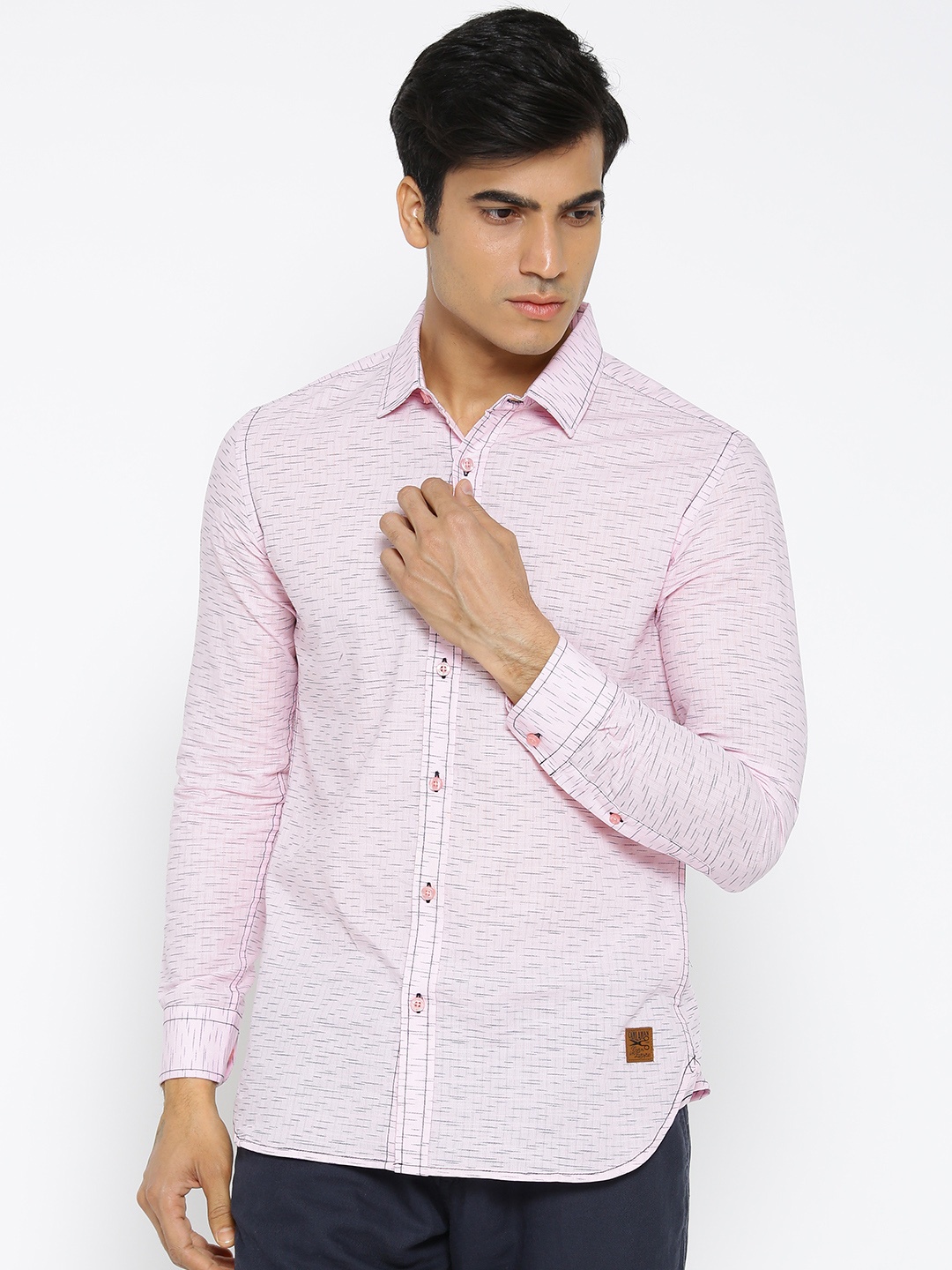 

CAMLA Men Pink Regular Fit Self-Design Casual Shirt