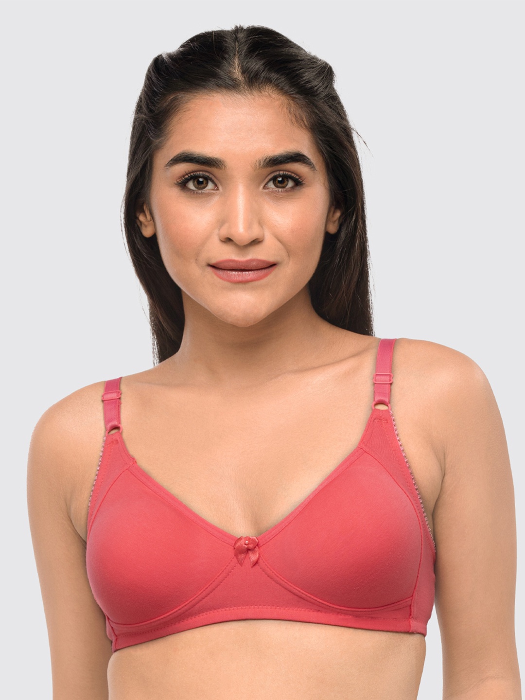 

Lovable Seamless Full Coverage Cotton T-shirt Bra With All Day Comfort, Coral