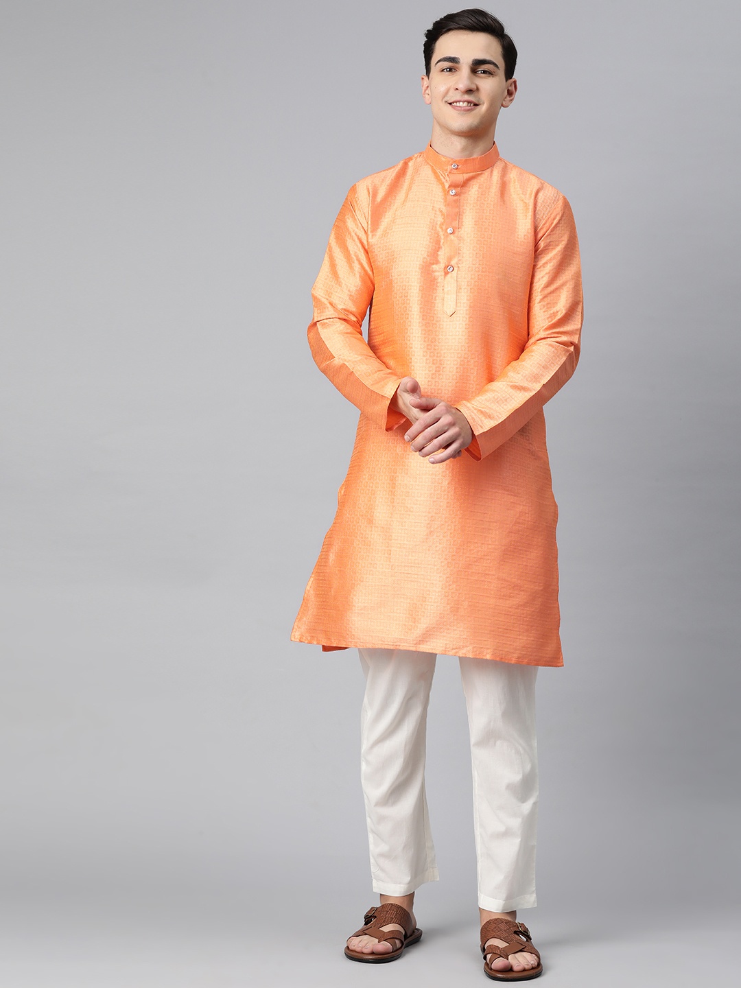 

Luxrio Men Cotton Kurta, Peach