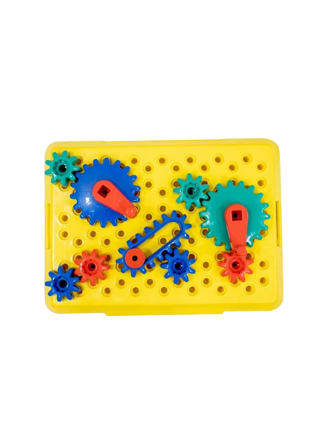 

OK PLAY Kids Small & Large Gears Construction & Learning Toy, Yellow