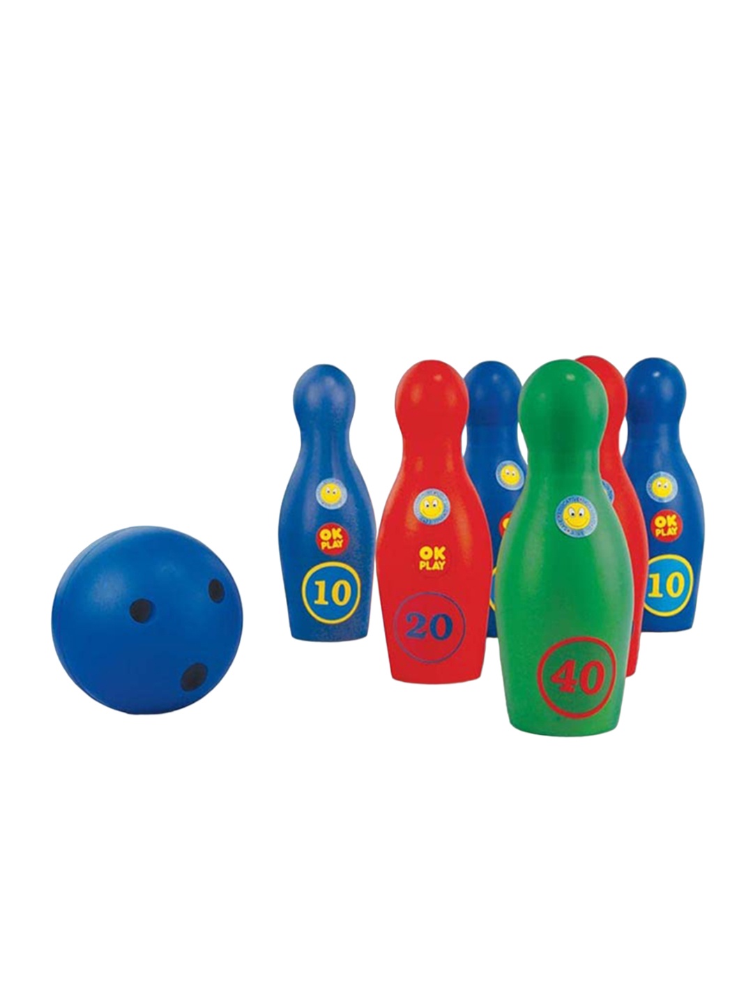 

OK PLAY Junior Bowling Alley Plastic Bowling Game Set, Red