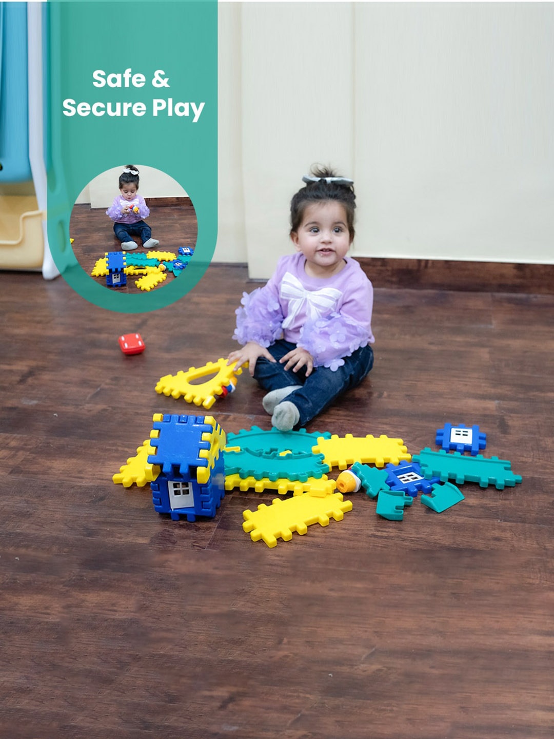 

OK PLAY Building Interlocking Blocks Toys, Yellow