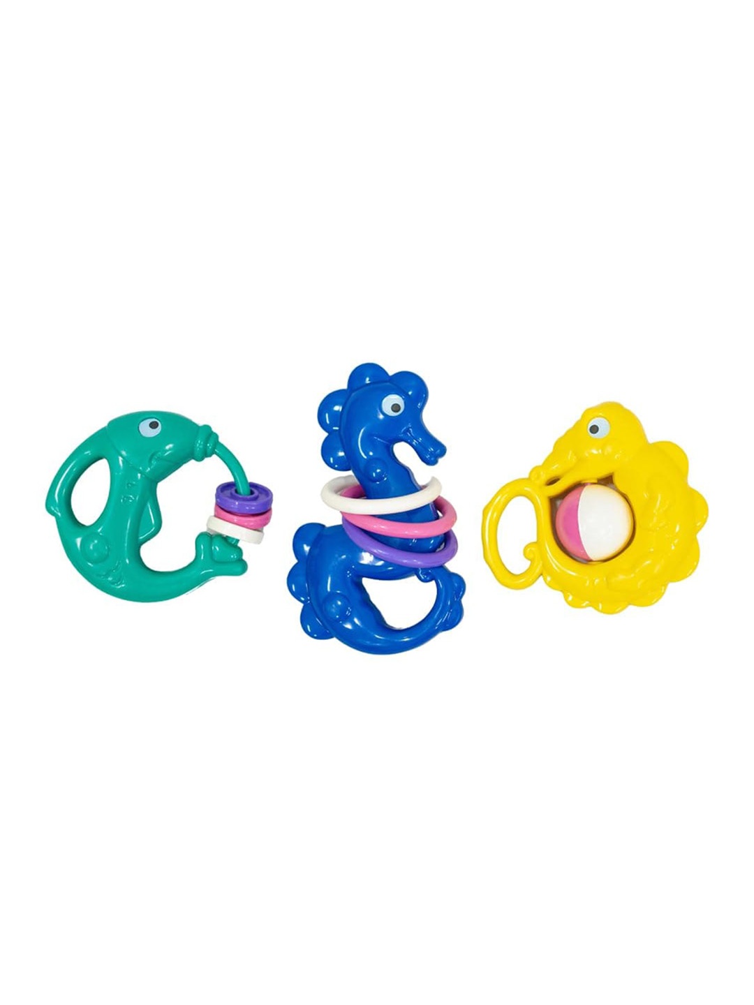 

OK PLAY Kids Set Of 3 Jolly Rattles, Yellow