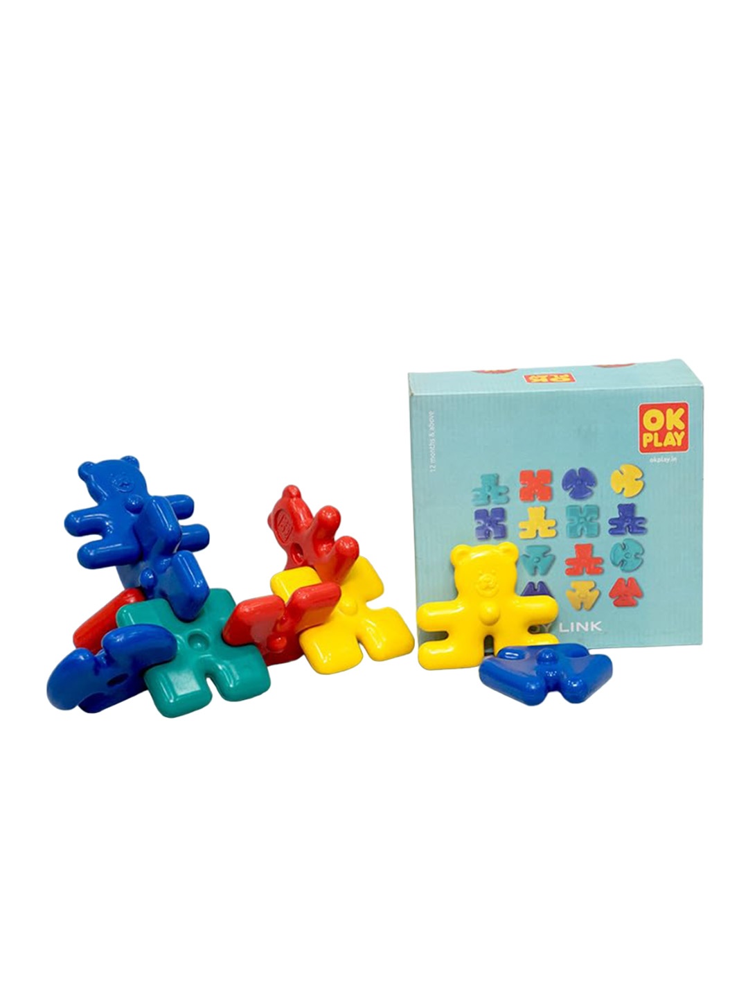 

OK PLAY Kids 16 Pieces Assembled Shapes Linking Toys, Red