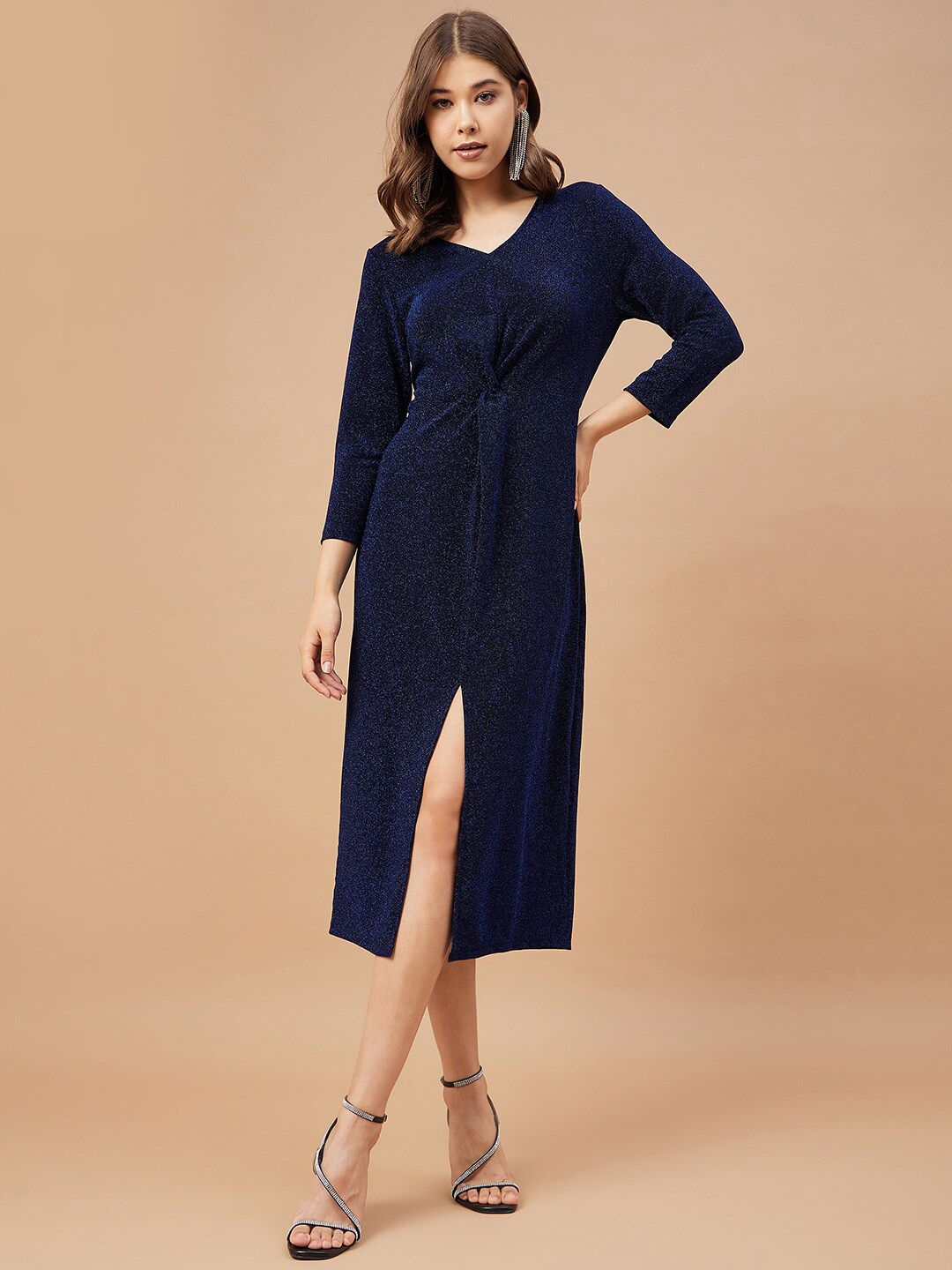 

Gipsy Embellished V-Neck A-Line Midi Dress, Blue