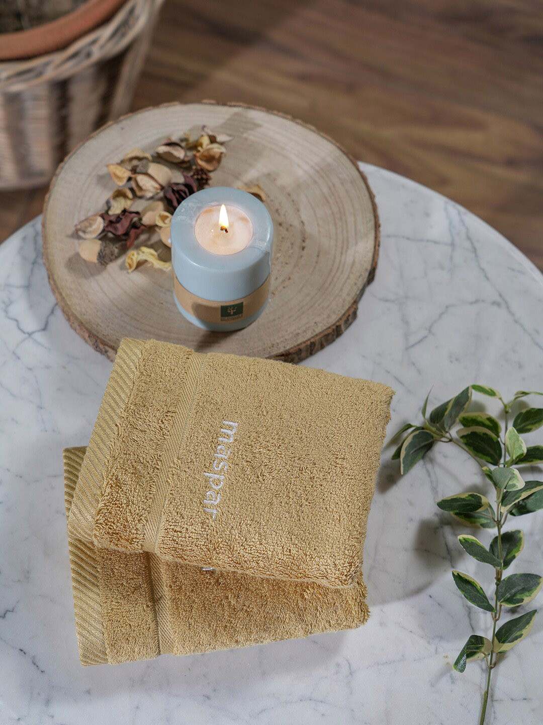 

MASPAR Amor Yellow 2 Pcs Ultra-Soft 600 GSM Hand Towel Set