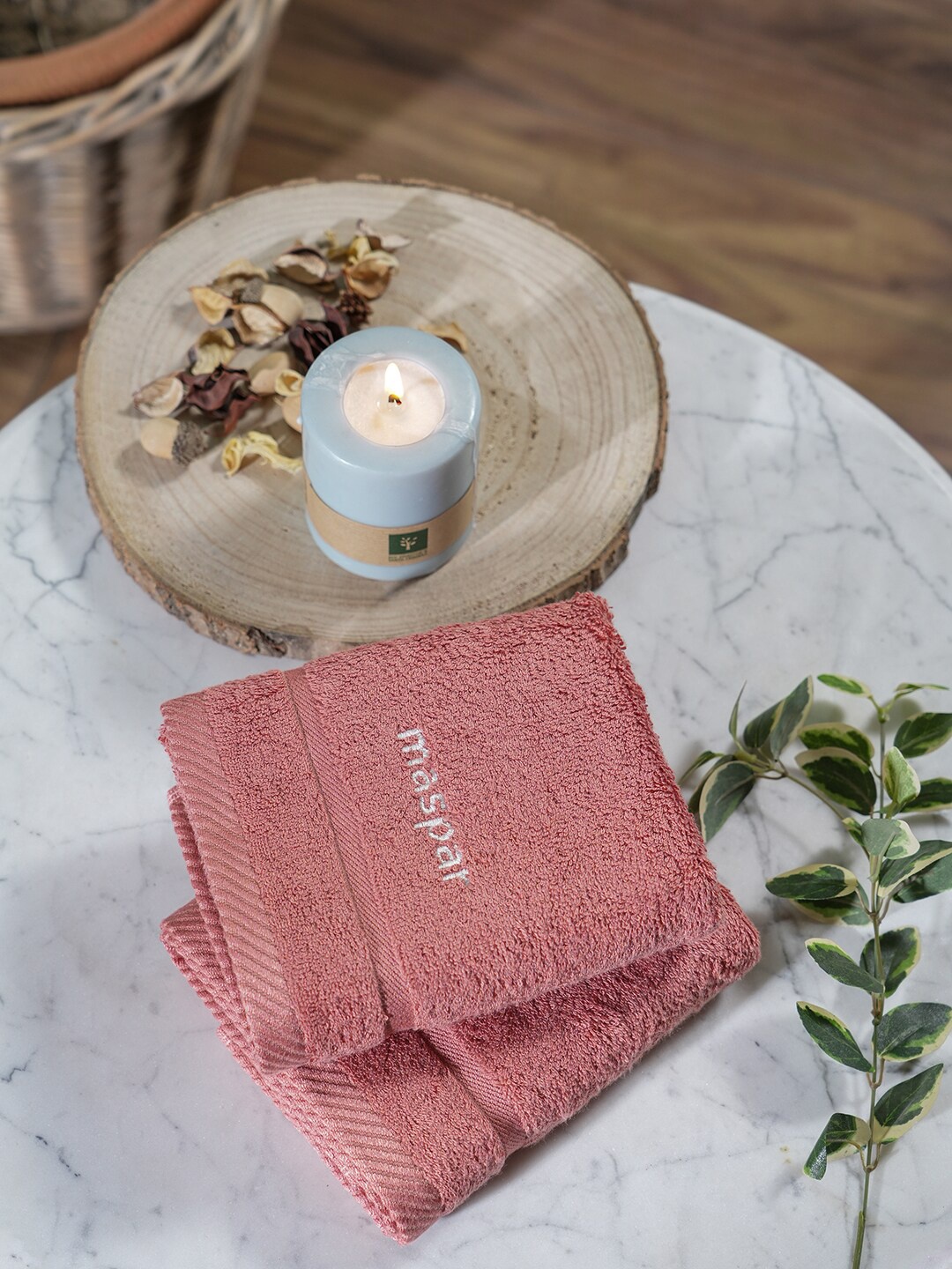 

MASPAR Amor Red 2 Pieces Pile Ultra-Soft 600 GSM Hand Towel Set