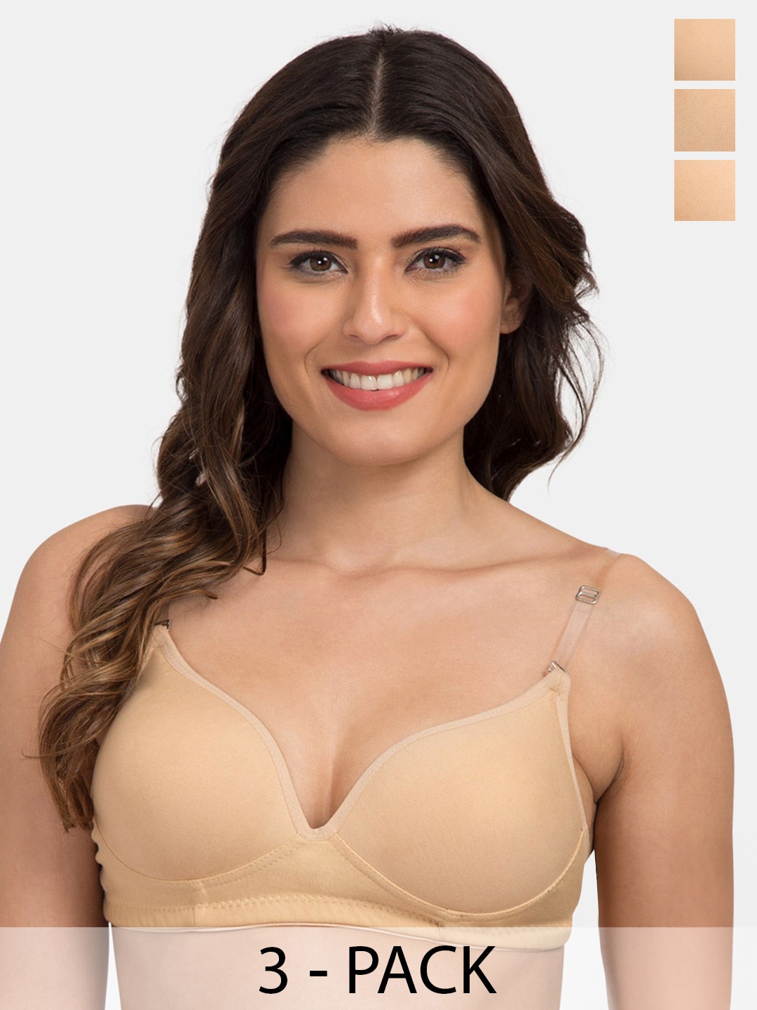 

Tweens Pack Of 3 Medium Coverage Heavily Padded T-shirt Bra With All Day Comfort, Beige