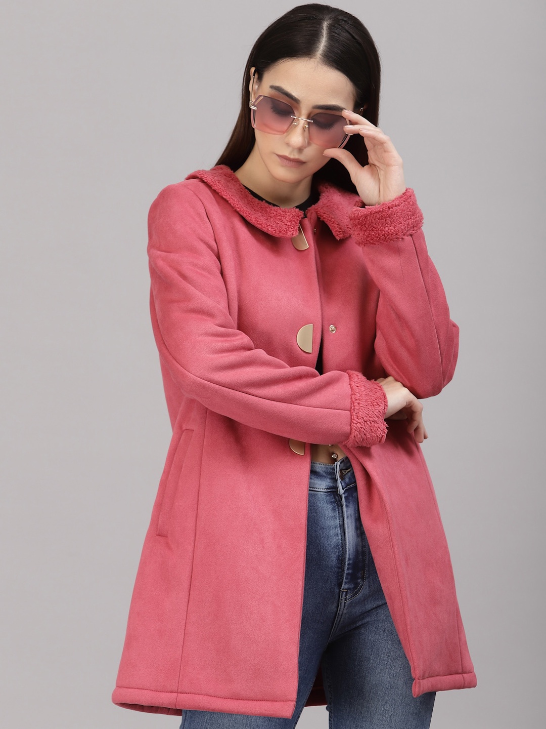 

Gipsy Single-Breasted Longline Overcoat, Rose
