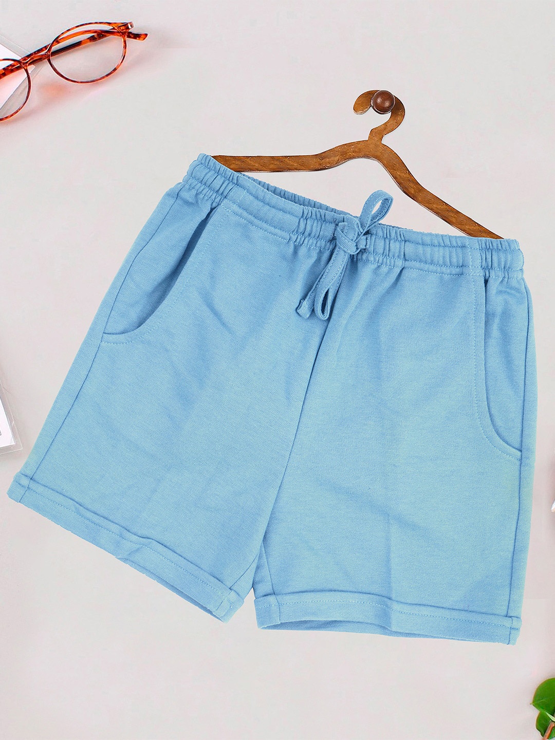 

BAESD Kids High-Rise Regular Fit Cotton Sports Shorts, Blue