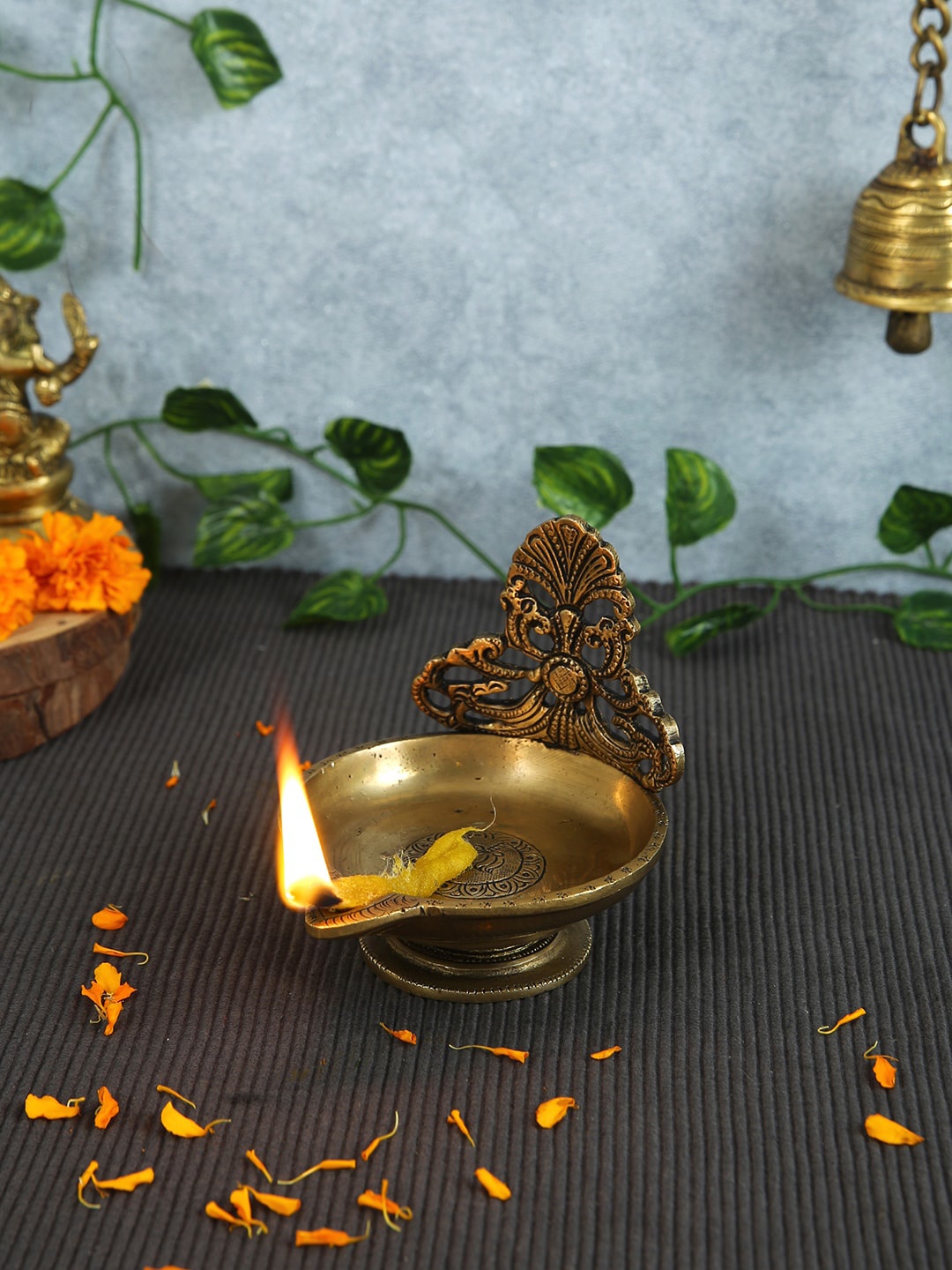 

Imli Street Gold Toned Brass Deepak Urli